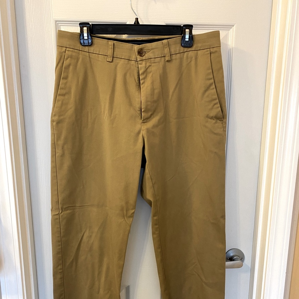 Men’s Haggar Clothing Co. dark beige casual dress pants, size 34x30
